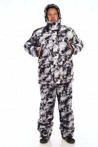 А Костюм зимний арт.09-14 цвет: черно-серый с медведем р-р 60