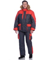 А Костюм зимний Печора цвет Серый/Красный ткань Оксланд 52-54,рост 182